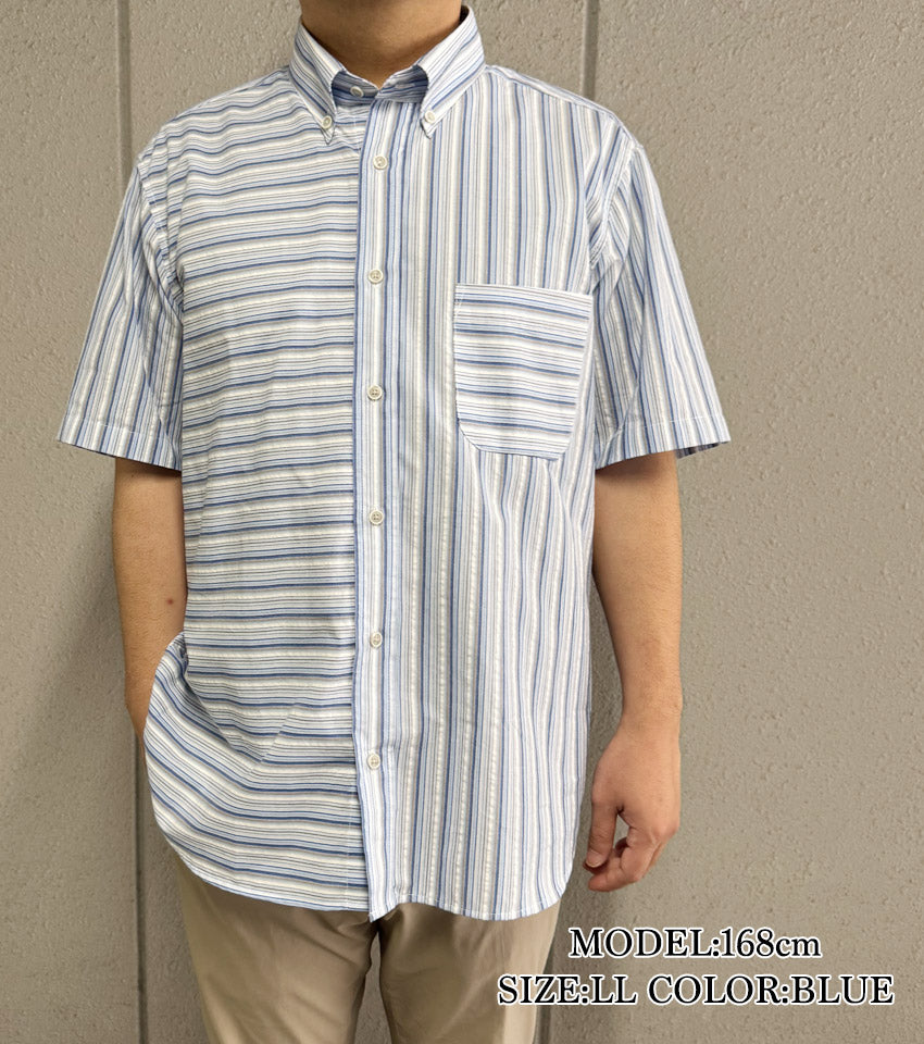 アシンメトリー切替シャツ 【デービッドヒックス】