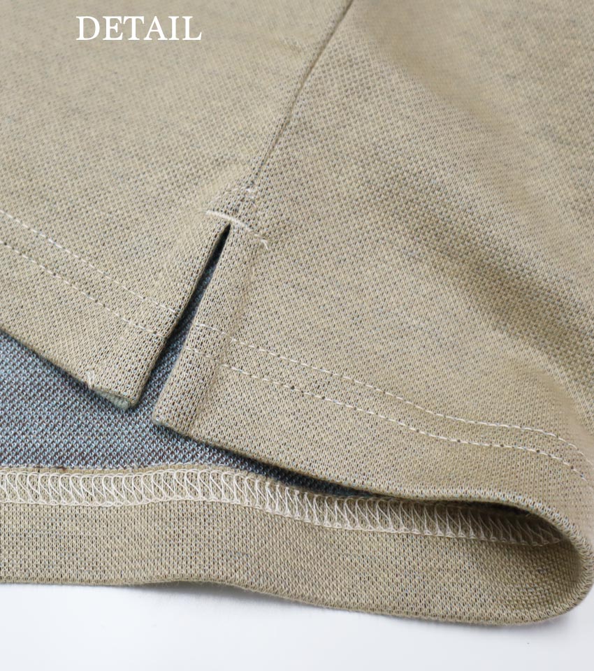 JQマルチボーダーハーフZIP ベージュ M L LL