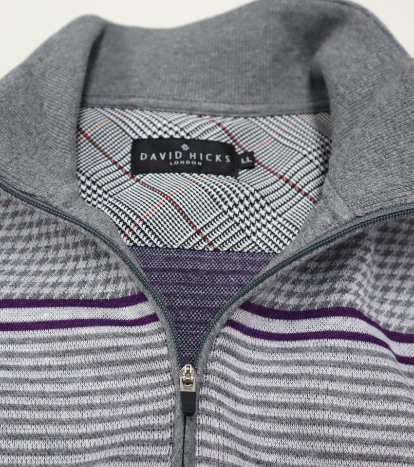 JQマルチボーダーハーフZIP チャコール M L LL