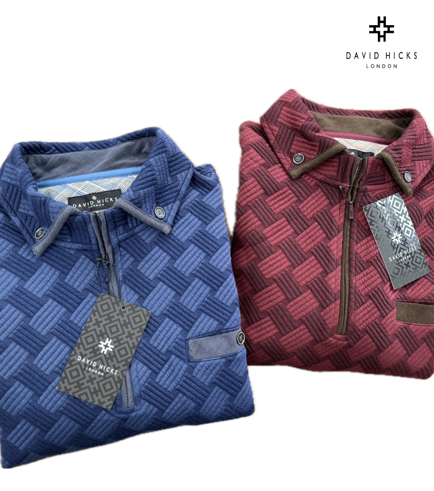 <新作> 大柄ハーフジップドンキー衿トレーナー 【デービッドヒックス】