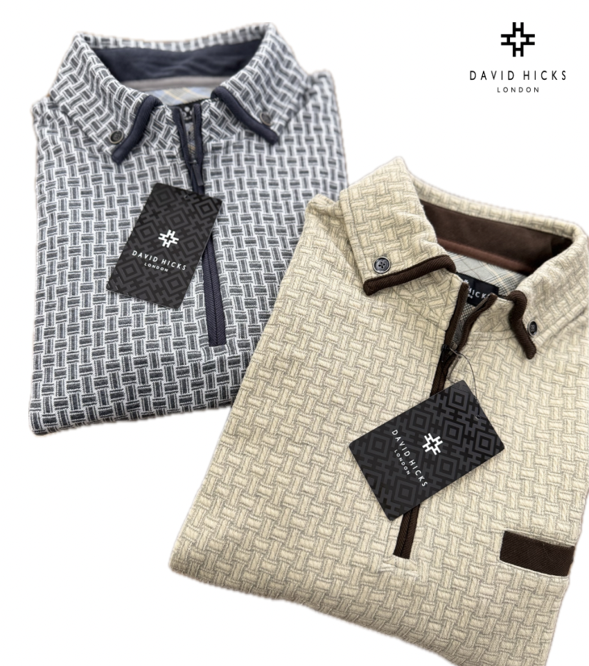 <新作> ハーフジップドンキー衿トレーナー 【デービッドヒックス】