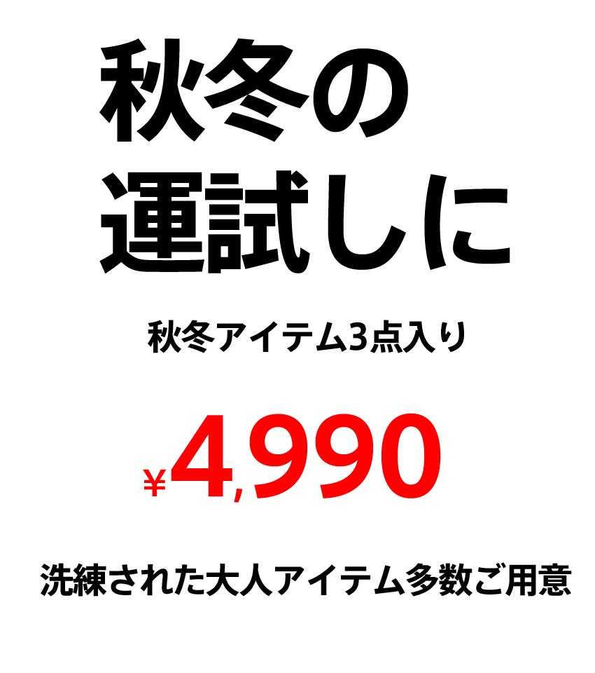 秋冬HAPPY BAG 3点入り
