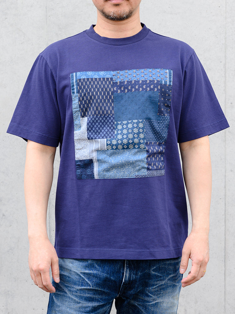 デービッドヒックス】前身パッチワーク風プリントTシャツ
