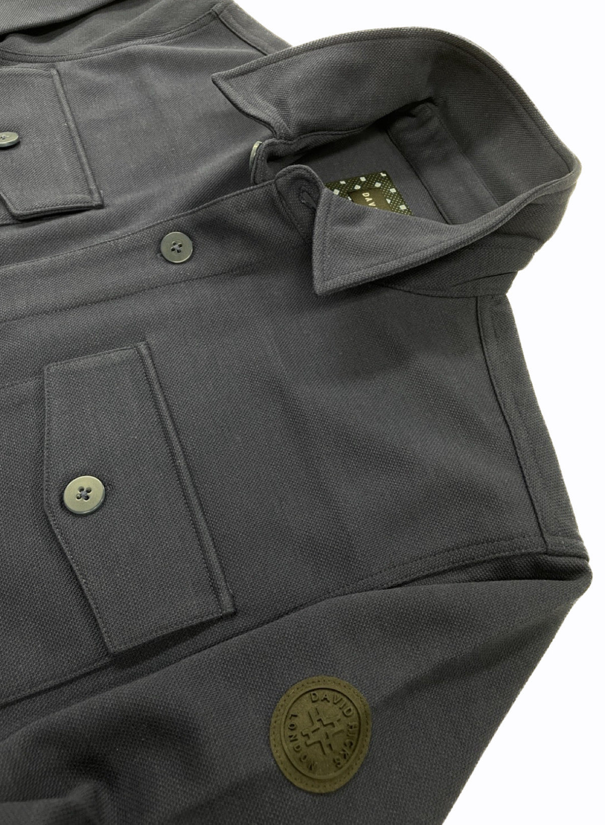 【デービッドヒックス】カノコダブルフェイスシャツアウター ネイビー