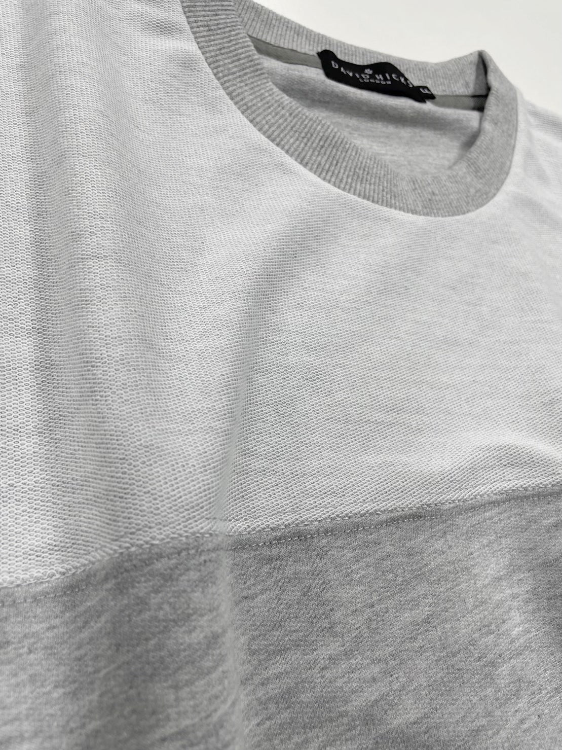 【デービッドヒックス】7分袖切替Tシャツ グレー