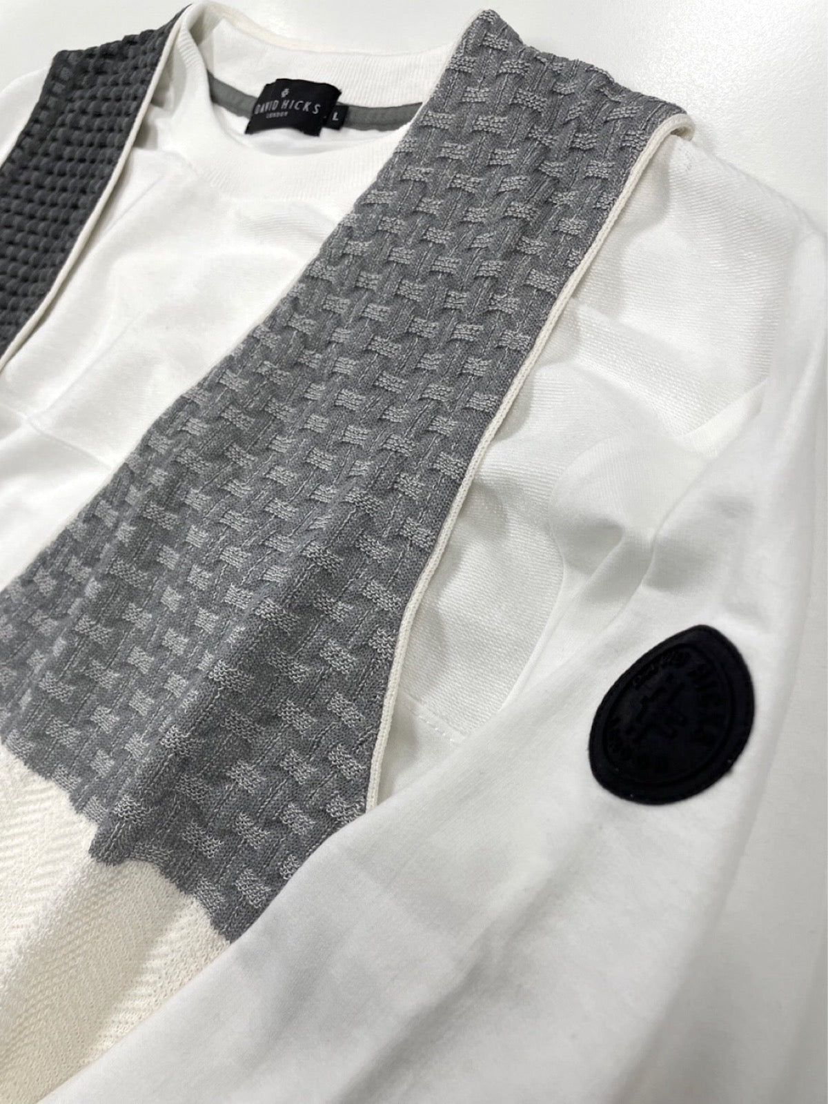 【デービッドヒックス】切替ニットジレ グレー