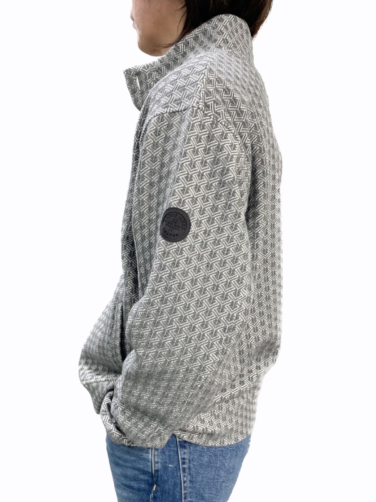 【デービッドヒックス】ブリスター前開きカーディガン グレー