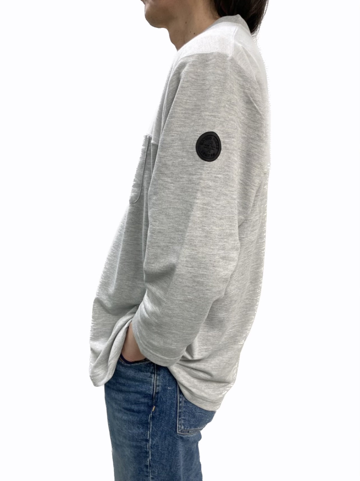 【デービッドヒックス】7分袖切替Tシャツ グレー