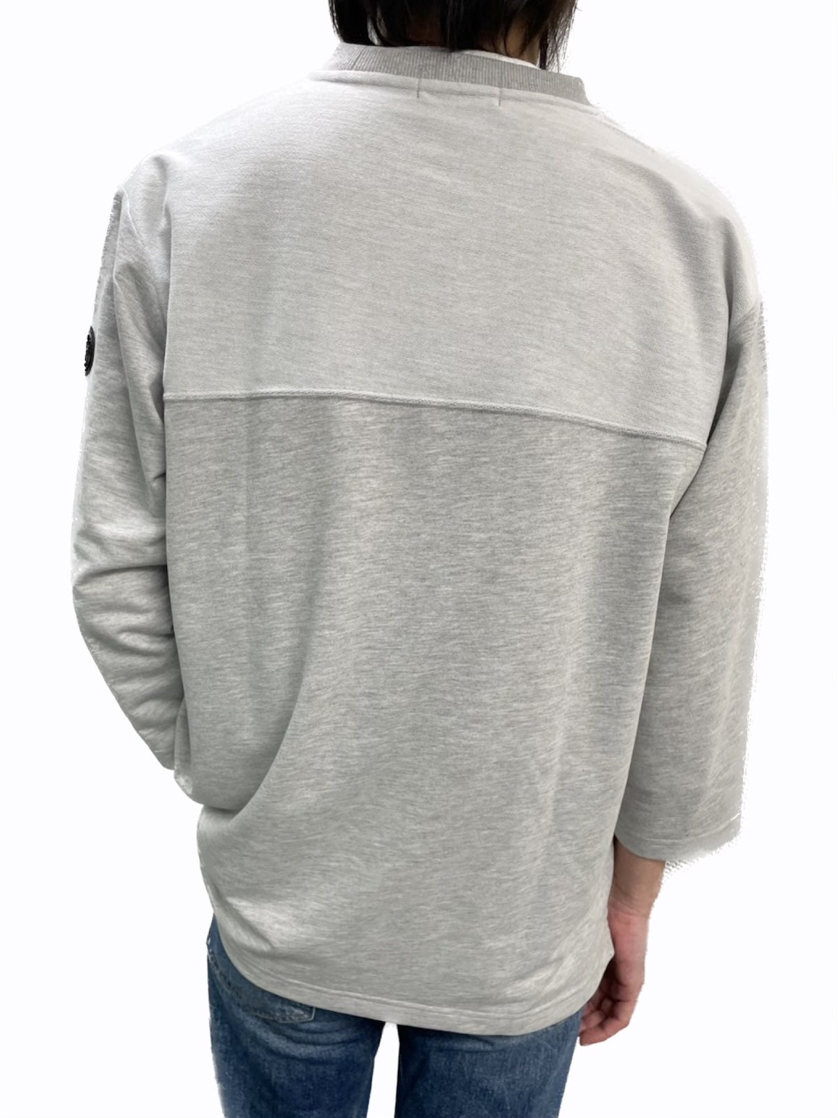 【デービッドヒックス】7分袖切替Tシャツ グレー