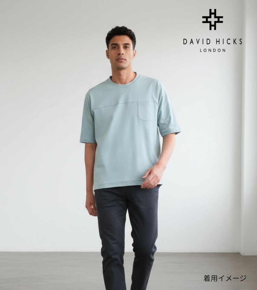 天竺手ぶらTシャツ五分袖 グリーン 【デービッドヒックス】