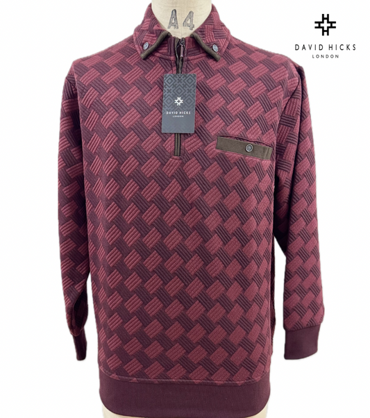 <新作> 大柄ハーフジップドンキー衿トレーナー 【デービッドヒックス】