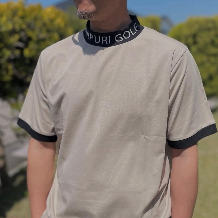 ＜GOLF＞リブ配色なめらかモックネックTシャツ【MU-1001】