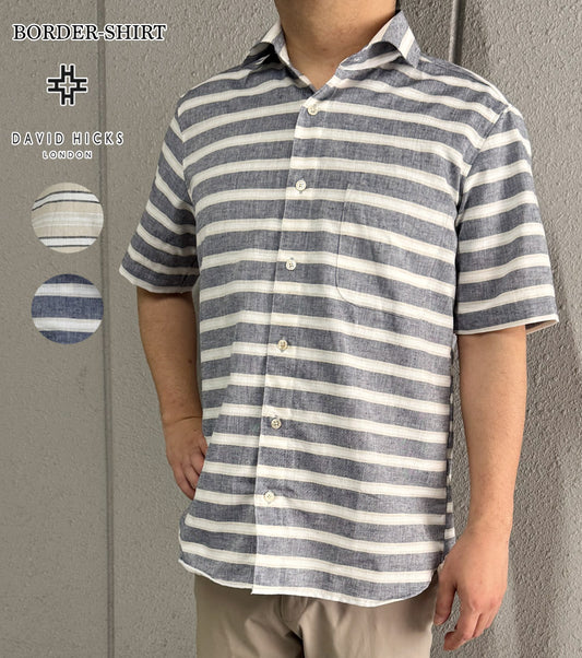 コットンリネンボーダーシャツ 【デービッドヒックス】