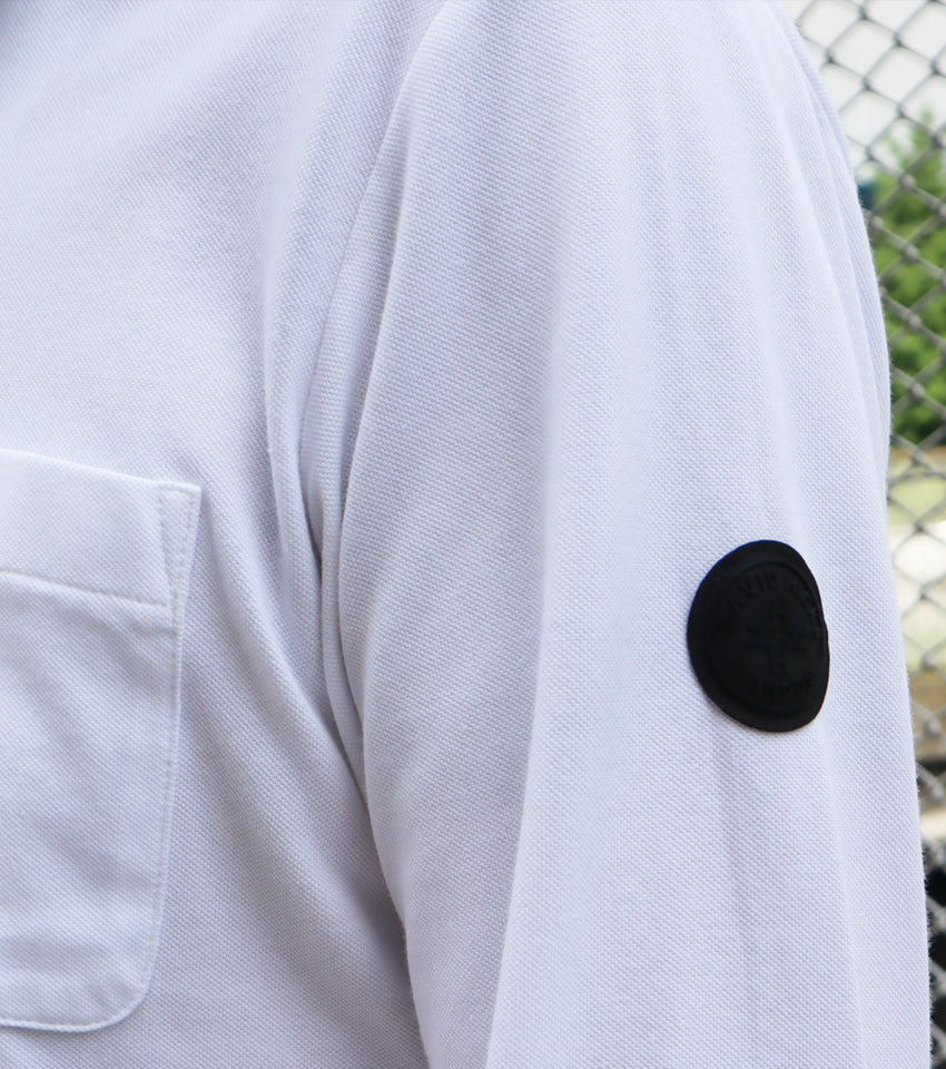 レイヤードポロシャツ ホワイト【デービッドヒックス】