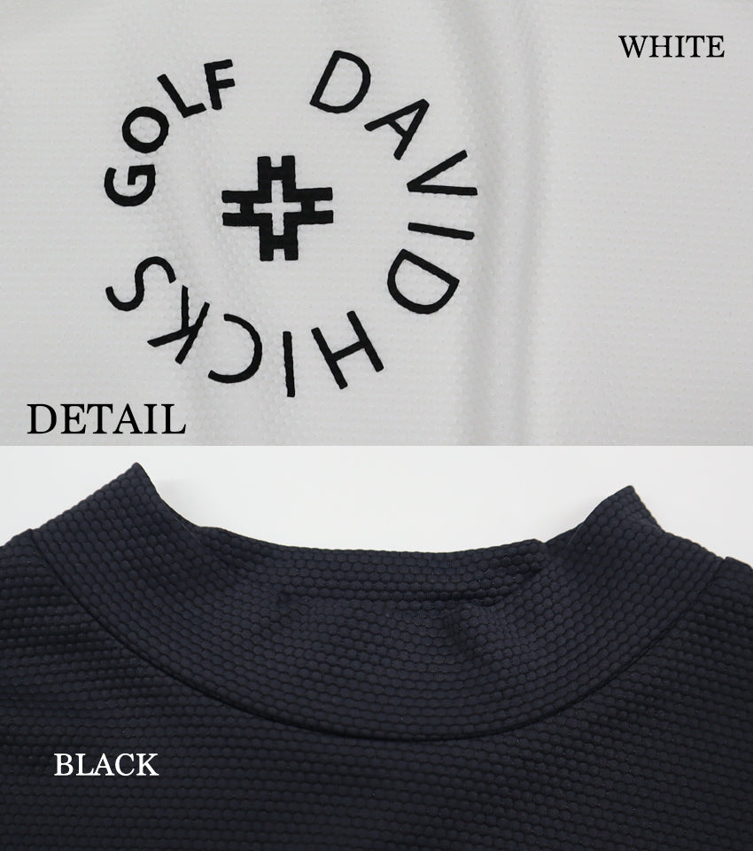 GOLFモックネックTシャツ ブラック 【デービッドヒックス】