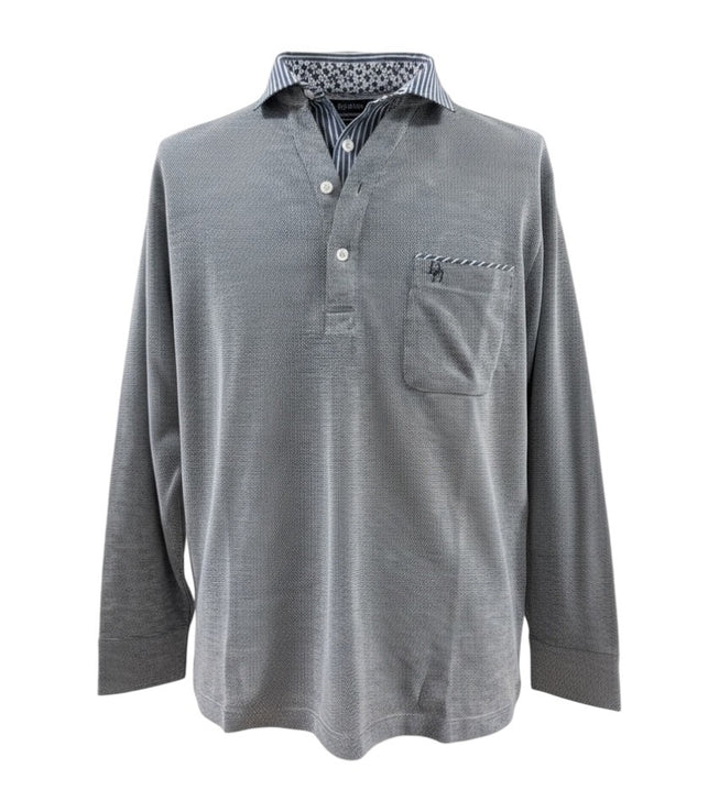 〈新作〉布帛フェイク衿レイヤードポロ【デービッドヒックス】