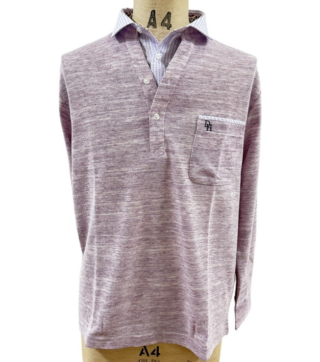 〈新作〉布帛フェイク衿レイヤードポロ【デービッドヒックス】