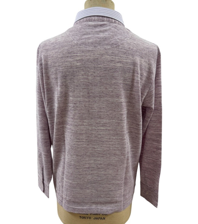 〈新作〉布帛フェイク衿レイヤードポロ【デービッドヒックス】