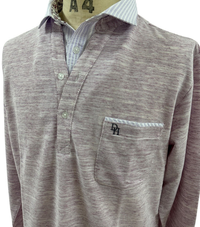 〈新作〉布帛フェイク衿レイヤードポロ【デービッドヒックス】