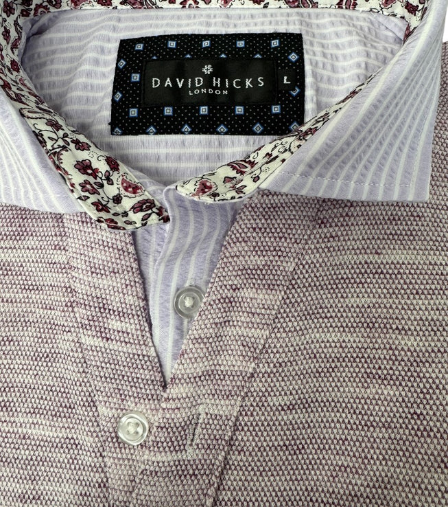 〈新作〉布帛フェイク衿レイヤードポロ【デービッドヒックス】