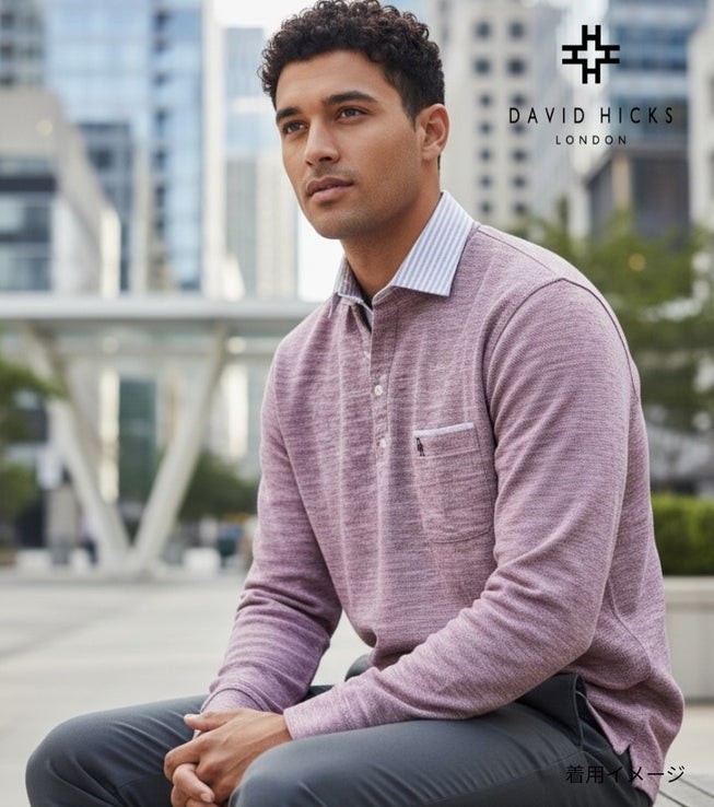 〈新作〉布帛フェイク衿レイヤードポロ【デービッドヒックス】