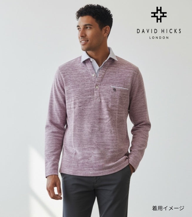 〈新作〉布帛フェイク衿レイヤードポロ【デービッドヒックス】