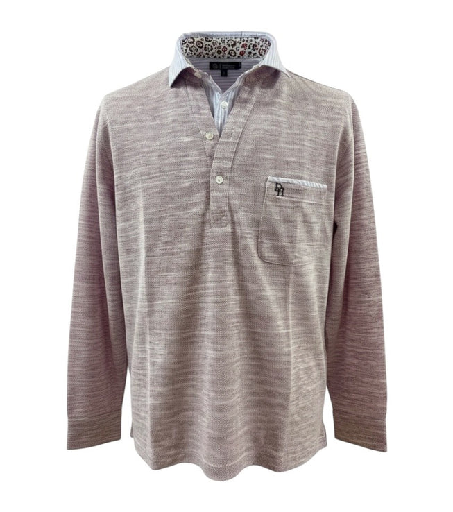 〈新作〉布帛フェイク衿レイヤードポロ【デービッドヒックス】