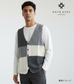 【デービッドヒックス】切替ニットジレ　グレー