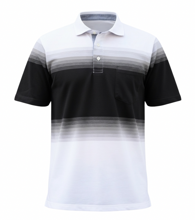 カノコグラデーションボーダーポロシャツ【デービッドヒックス】