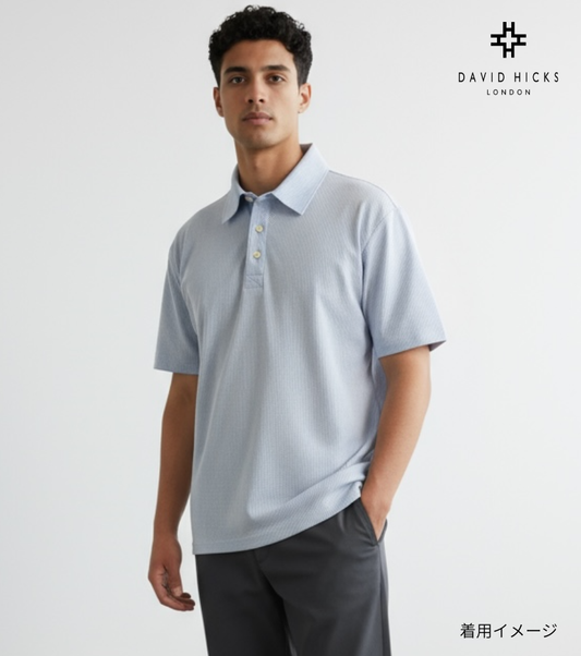 ニットサッカーストライプポロシャツ【デービッドヒックス】