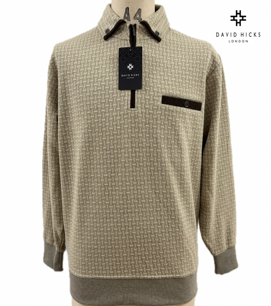 <新作> ハーフジップドンキー衿トレーナー 【デービッドヒックス】