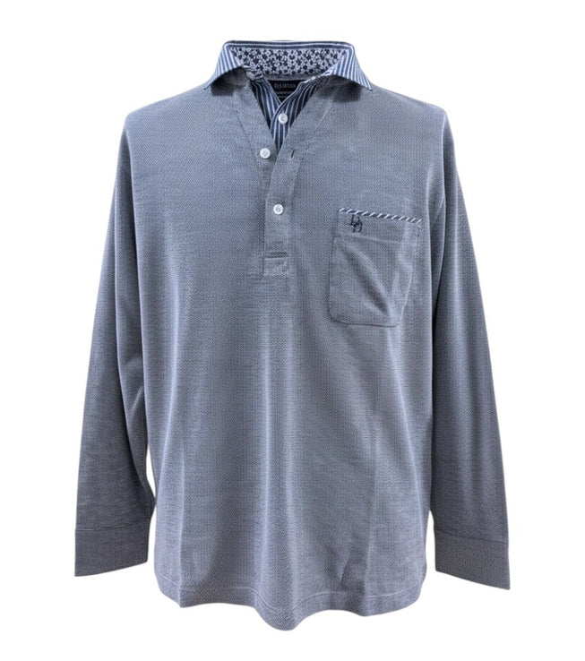 〈新作〉布帛フェイク衿レイヤードポロ【デービッドヒックス】