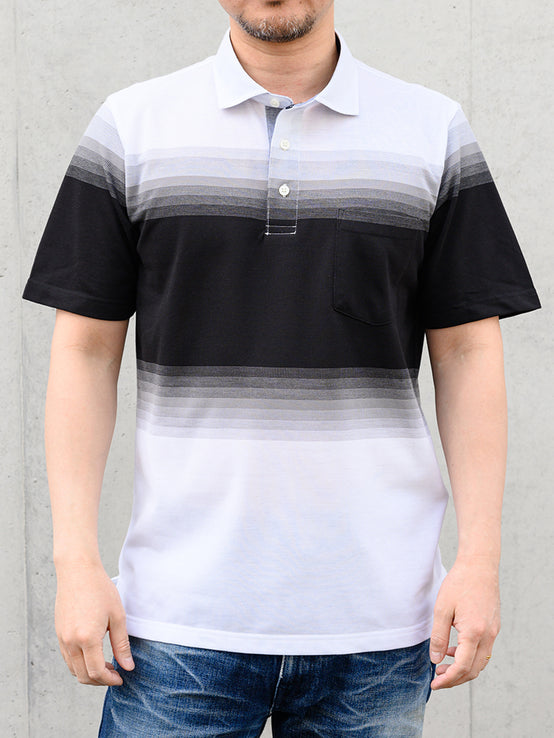 カノコグラデーションボーダーポロシャツ【デービッドヒックス】