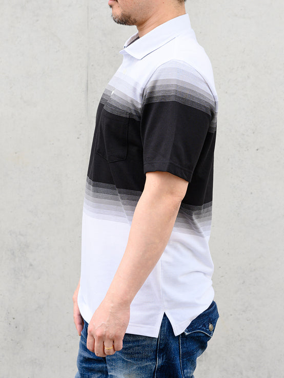 カノコグラデーションボーダーポロシャツ【デービッドヒックス】