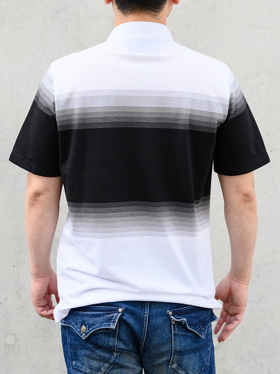 カノコグラデーションボーダーポロシャツ【デービッドヒックス】