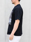 【デービッドヒックス】前身パッチワーク風プリントTシャツ　ブラック